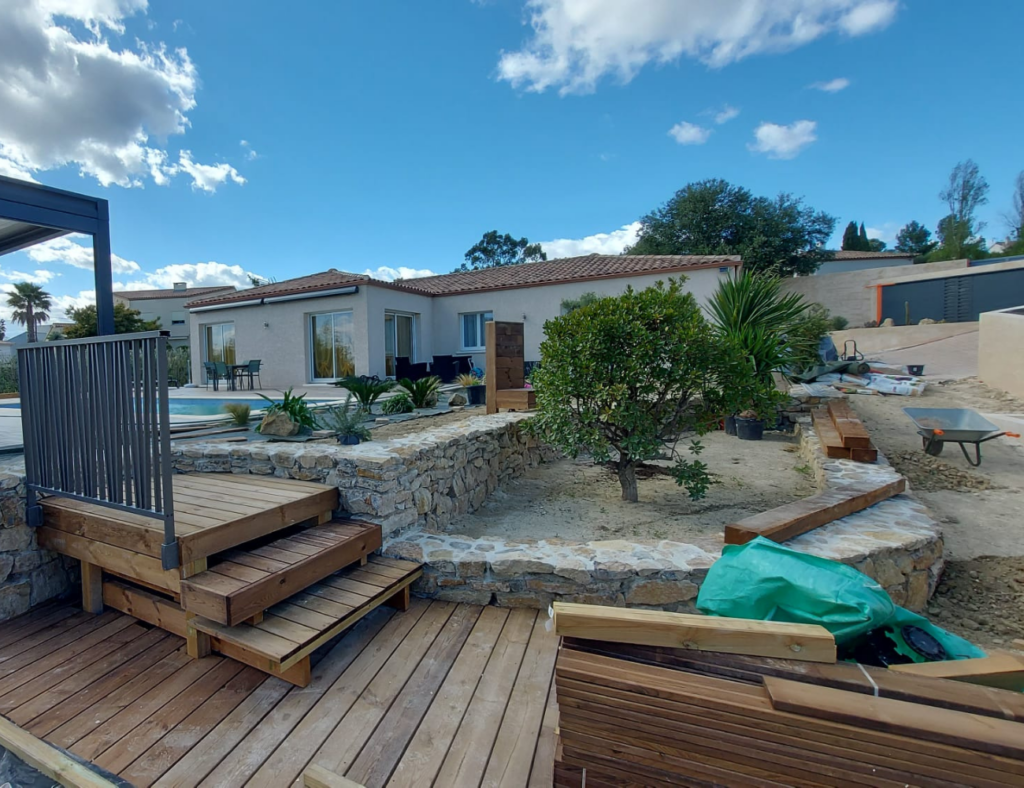 Création complète de jardin photo pendant par Créa Entretien Jardin à Bédarieux